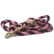 9ft Horse Lead - Braided Rope - Pink and Brown