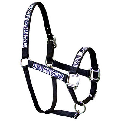 Zebra Stripe Horse Halter- Large - Clearance