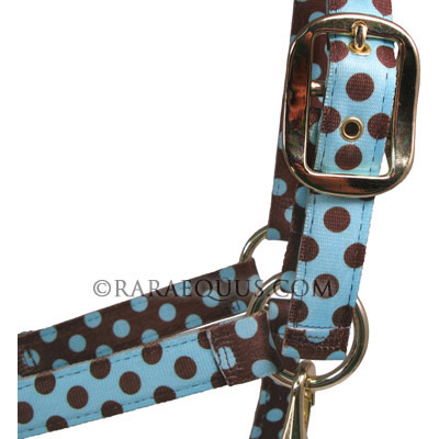 Brown and Blue Polka Dot Horse Halter