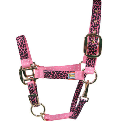 Pink Leopard Horse Halter