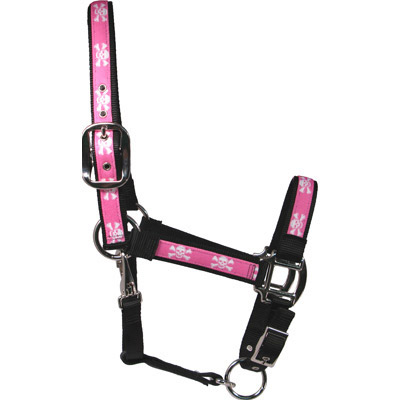 Pink Skull Pirate Horse Halter