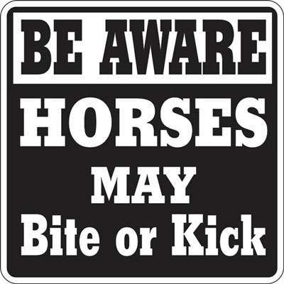 Horses Kick and Bite - Large All Weather Sign