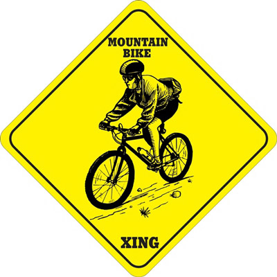 Mountain Bike Crossing - Large All Weather Sign