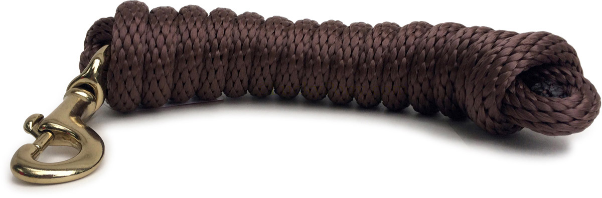Chocolate Brown Horse Lead Line- 9ft Braided Rope with EZ Open Snap