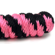 9ft Horse Lead - Poly Rope - Black and Hot Pink