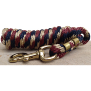 9ft Horse Lead - Poly Rope - Navy Burgundy Tan