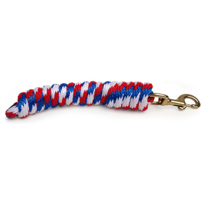 9ft Horse Lead - Poly Rope - Red, White, and Blue