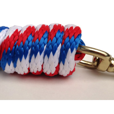 9ft Horse Lead - Poly Rope - Red, White, and Blue