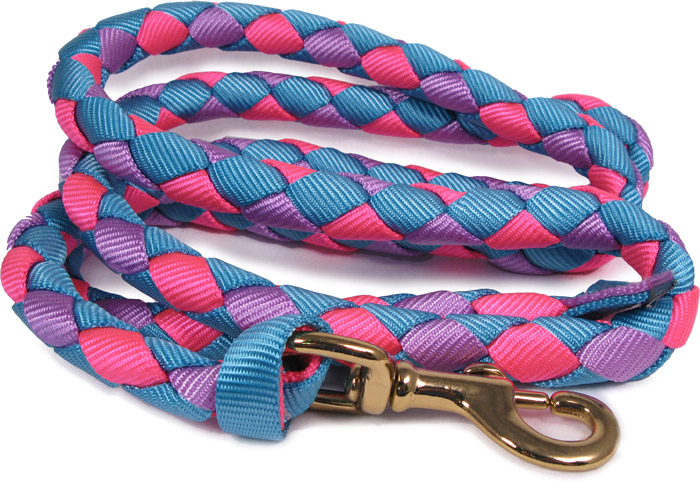 Rhinegold Neon Bright Rainbow LEAD ROPE  Woven Lead Horse Pony Dog Trigger Clip 