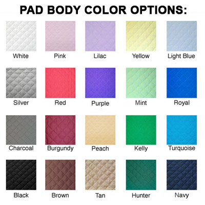 Custom Color Wilker's Baby Pads - USA Made saddle pad