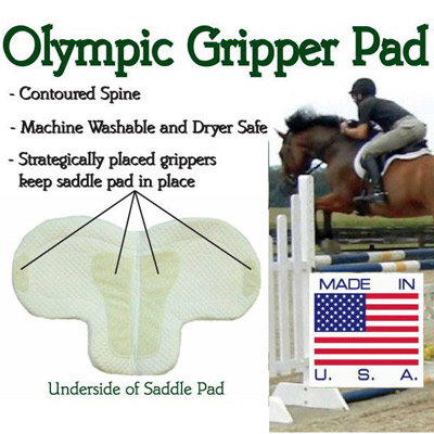 White Fleece Olympic Gripper  Show Saddle Pad by Wilkers