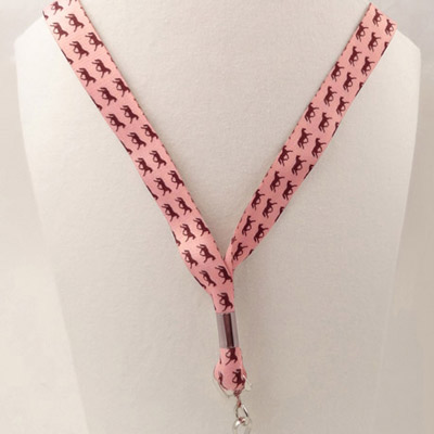 Trotting  Horses Pink and Brown Neck Lanyard