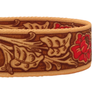 Faux Tooled Leather Dog Collar