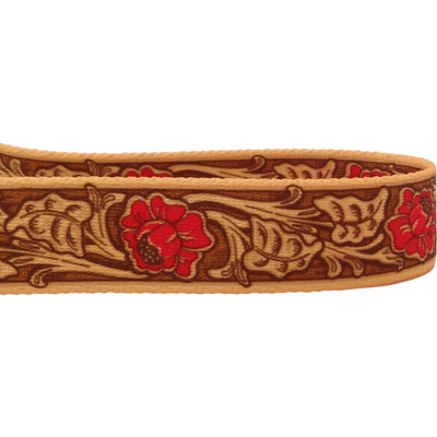 Faux Tooled Leather Dog Collar